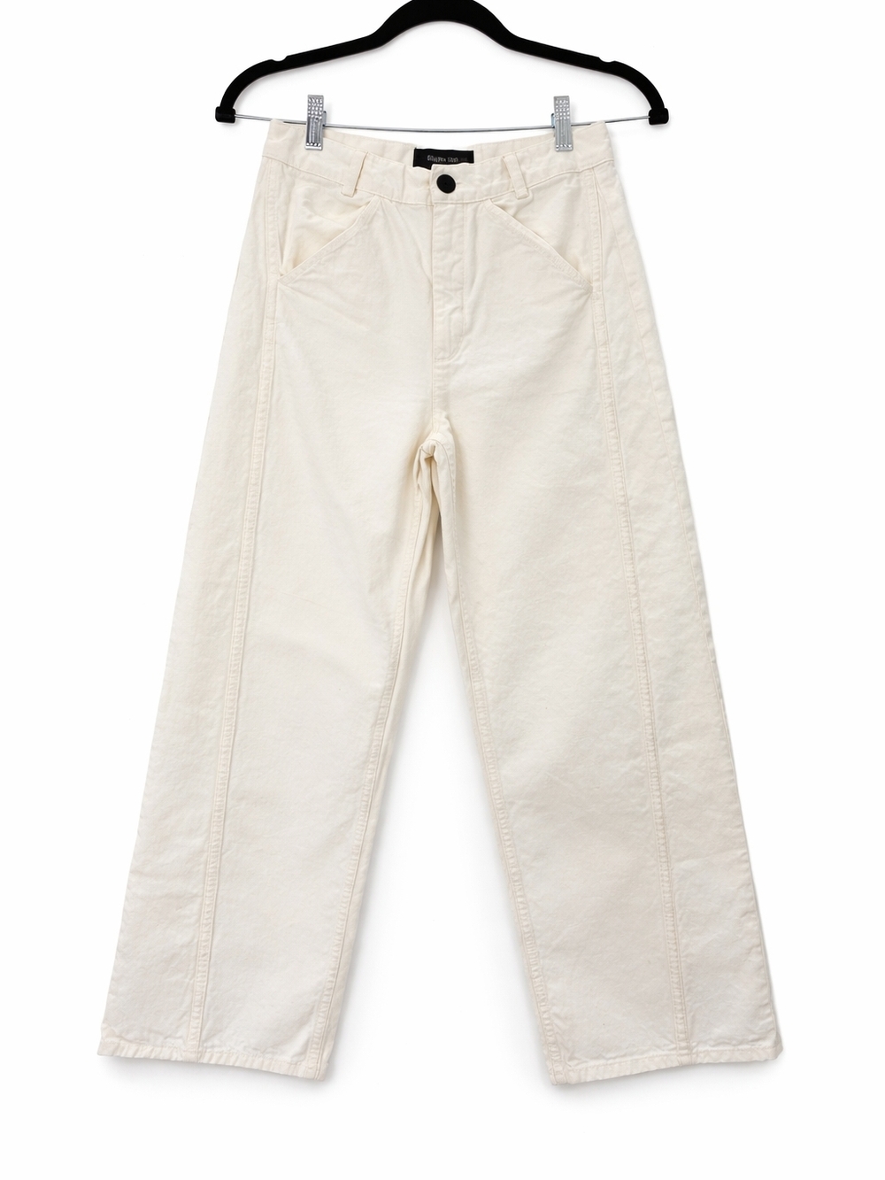 Massimo Dutti Cream Wide-Leg Jeans